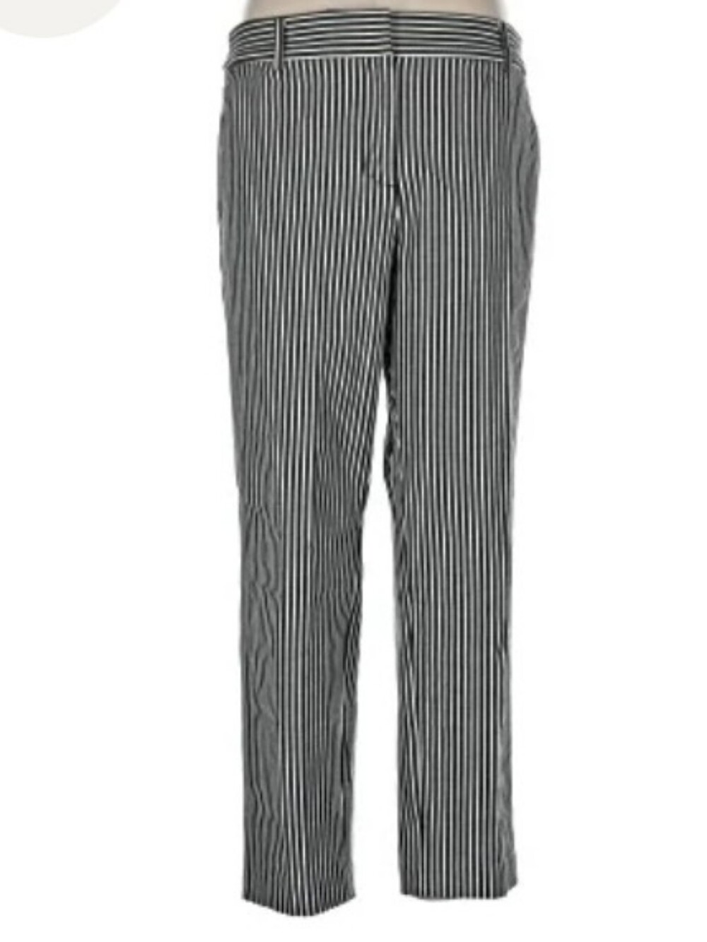 LOFT Womens Black and White Striped Chinos.